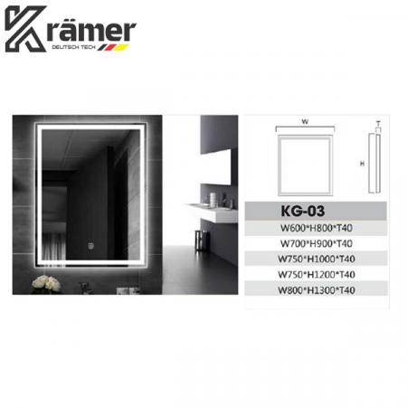 GƯƠNG NHÀ VỆ SINH LED VUÔNG KRAMER KG-03