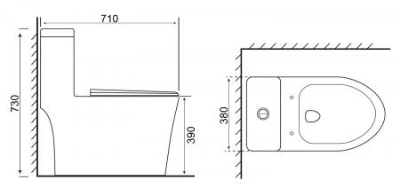 BỒN CẦU 1 KHỐI GEBERIT KRAMER KB-809