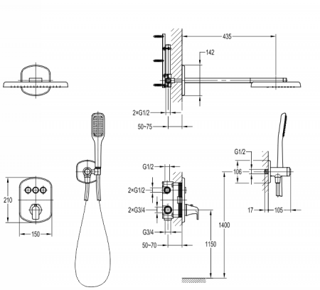 SEN TẮM CÂY NHIỆT ĐỘ 3 NÚT BẤM KRAMER KS-7310