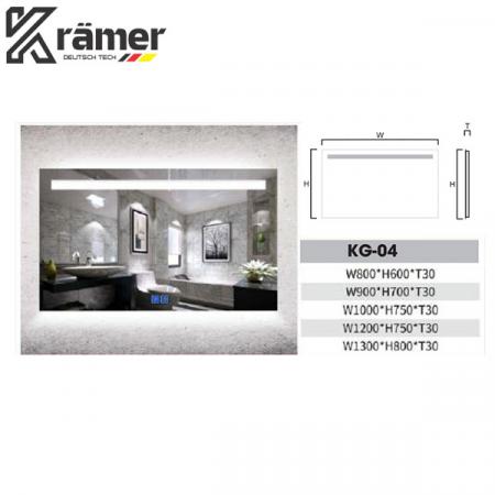 GƯƠNG NHÀ VỆ SINH LED CHỮ NHẬT KRAMER KG-04