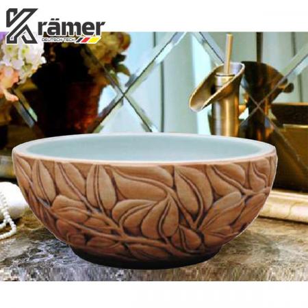 CHẬU LAVABO HOA VĂN ĐẶT BÀN KRAMER KL-028