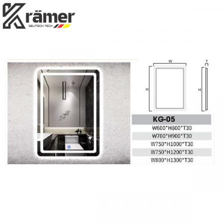 GƯƠNG NHÀ VỆ SINH LED CHỮ NHẬT KRAMER KG-05