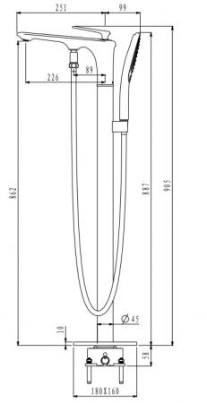 SEN BỒN TẮM NẰM ĐẶT SÀN KRAMER KD-45B