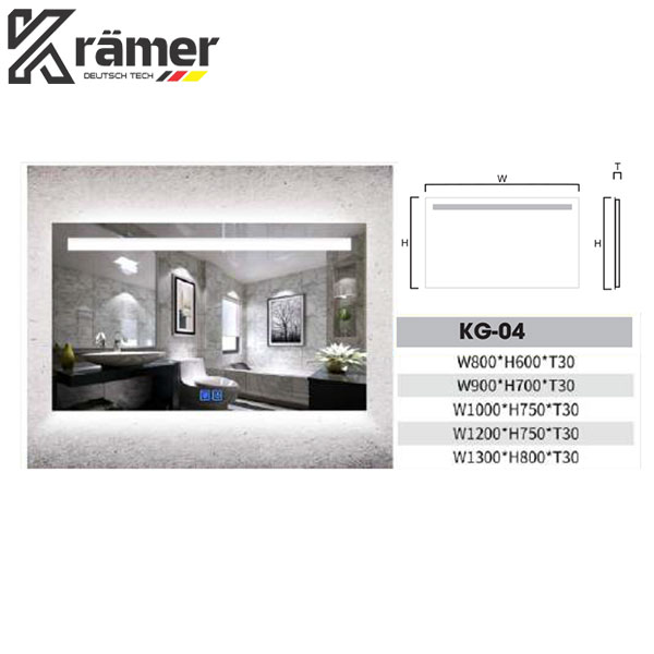 Gương Nhà Vệ Sinh Led Chữ Nhật Kramer KG-04