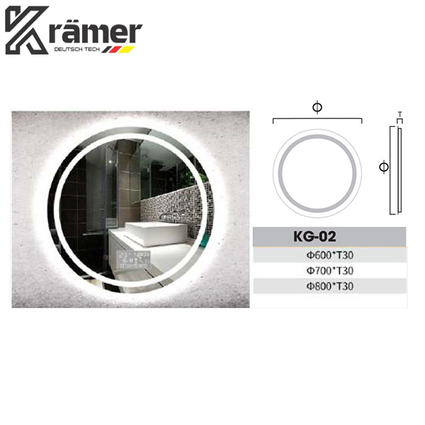 Gương Nhà Vệ Sinh Led Tròn Kramer KG-02